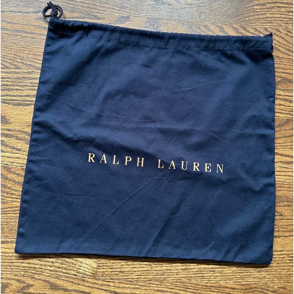 Ralph Lauren Dust Bag 16x15 Navy Blue Logo Cotton Travel Luxury Accessory